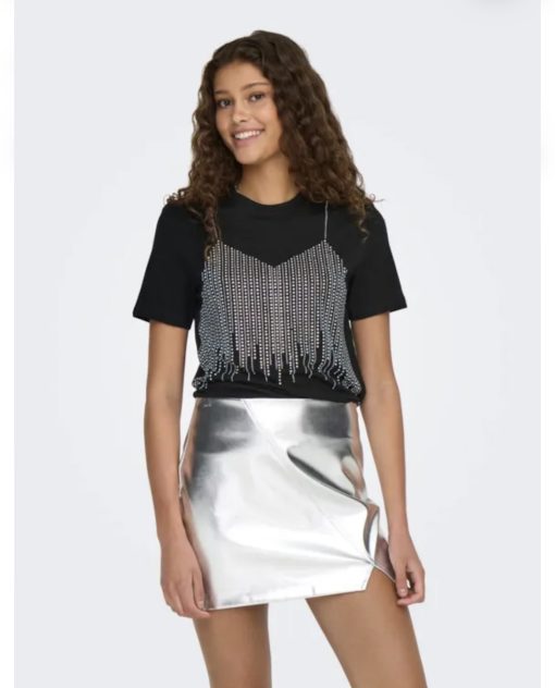 T-shirt Corpetto in strass Only - immagine 3