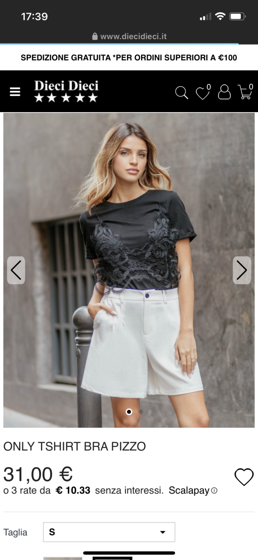 T-shirt con applicazione in pizzo Only - immagine 9