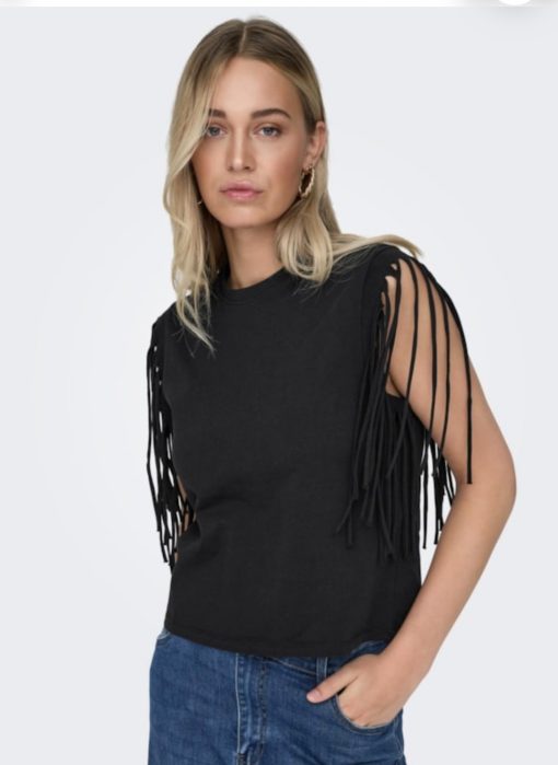 T-shirt Only con frange sulle maniche - immagine 2