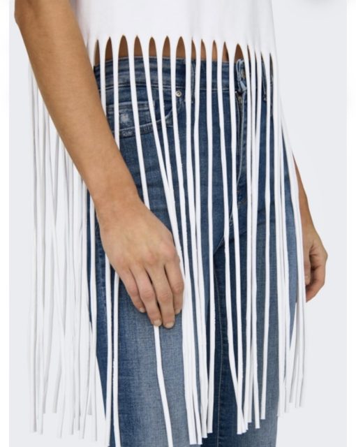 T-shirt Only in cotone con frange sotto - immagine 4