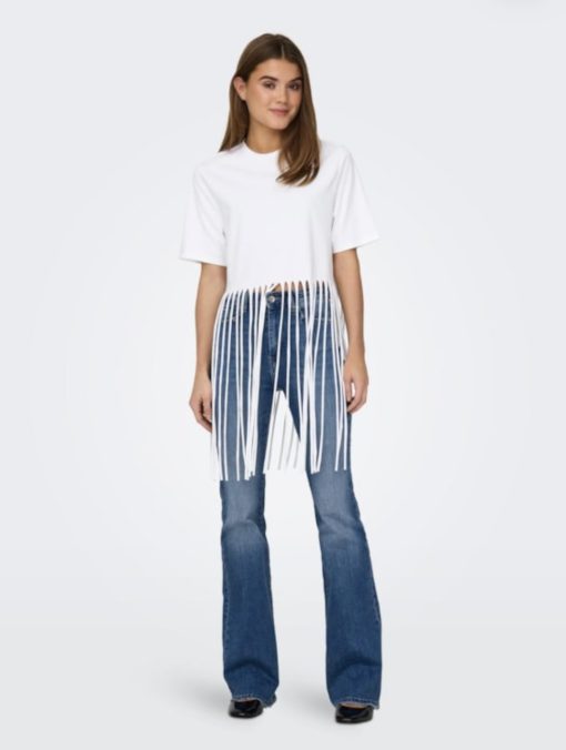 T-shirt Only in cotone con frange sotto - immagine 5