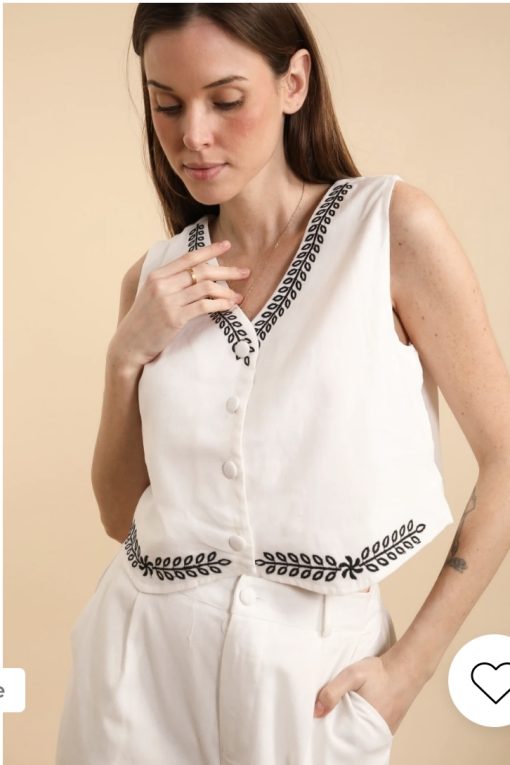 Coordinato Lino e cotone con gilet - immagine 2