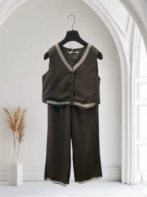 Coordinato Lino e cotone con gilet - immagine 5