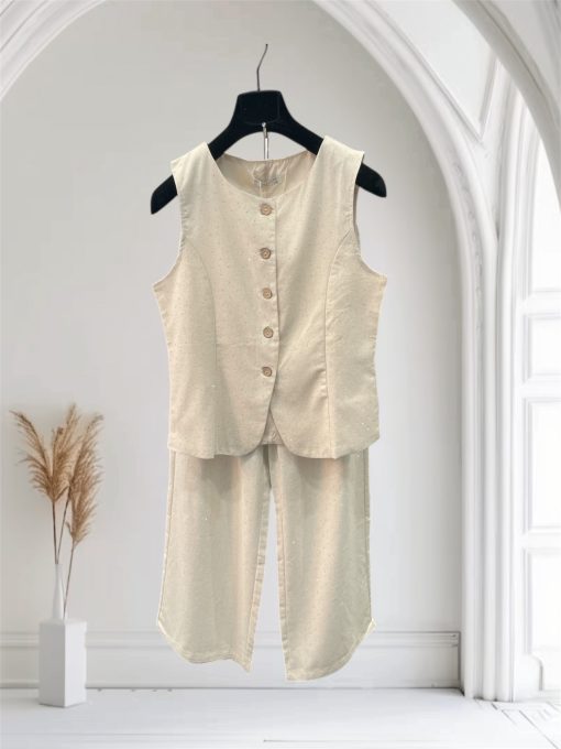 Coordinato Lino e cotone con borchie - immagine 4