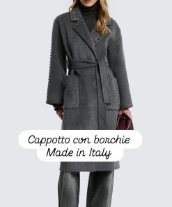 Cappotto Twoway con borchie