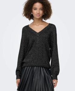 Maglia scollo a V Lurex Only